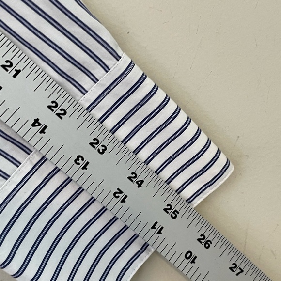 J.Crew The Perfect Shirt Stripe Sequins Collar Navy Sz 6 Cotton Holiday Party - Picture 9 of 13